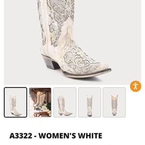 Elegant White Embroidered Heeled Boots
